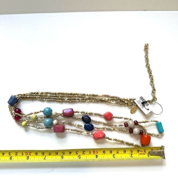 Chico’s double strand gold tone long beaded necklace NWT - Picture 5 of 10